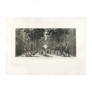 19th Century Etching of Versailles "La Salle aux Marroniers" by J. Rigaud